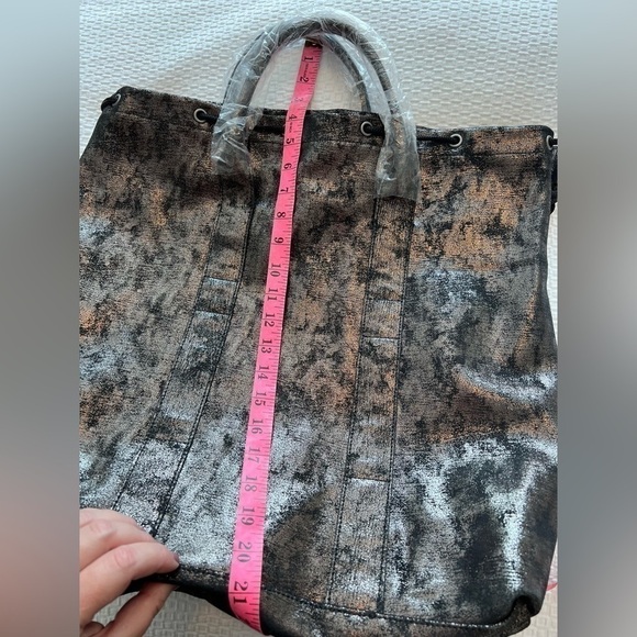 Pewter Black ATM Anthony Thomas Melillo Metallic Nubuck Tote NWT - Picture 9 of 16